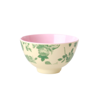 Green Rose Print Small Melamine Bowl Rice DK